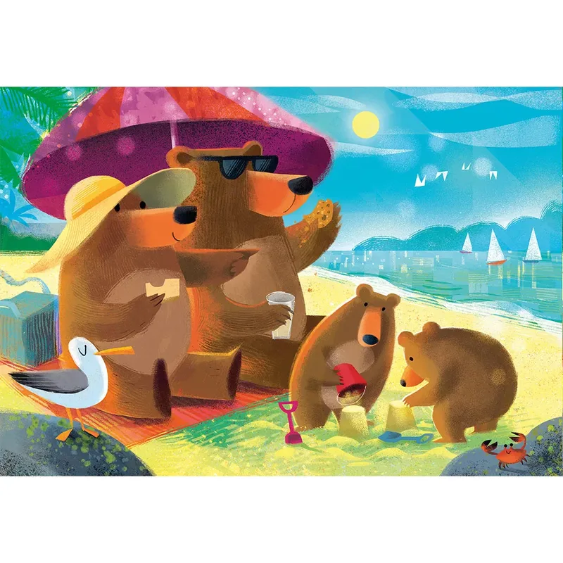 puzzel Bear Family Vacations - Legpuzzel - 2x24 stukjes van Ravensburger, editie Meerkleurig – doos 2 van 2
