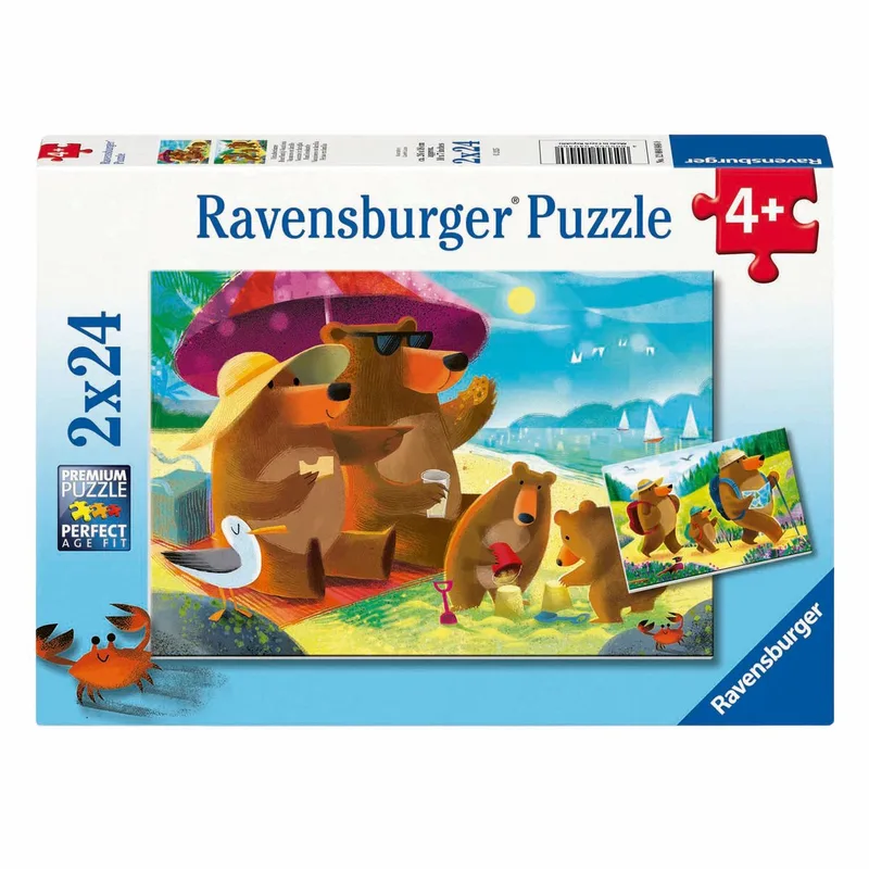 puzzel Bear Family Vacations - Legpuzzel - 2x24 stukjes van Ravensburger, editie Meerkleurig – doos 1 van 2