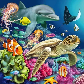 puzzel Betoverende onderwaterwereld - Drie puzzels - 49 stukjes - kinderpuzzel from Ravensburger, Multicolour edition – box 4 of 4