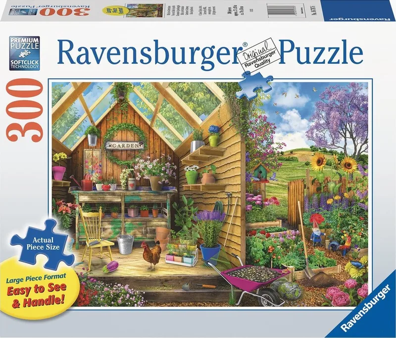 puzzel Blik in het tuinhuis - Legpuzzel - 300 stukjes extra groot from Ravensburger, Multicolour edition – box
