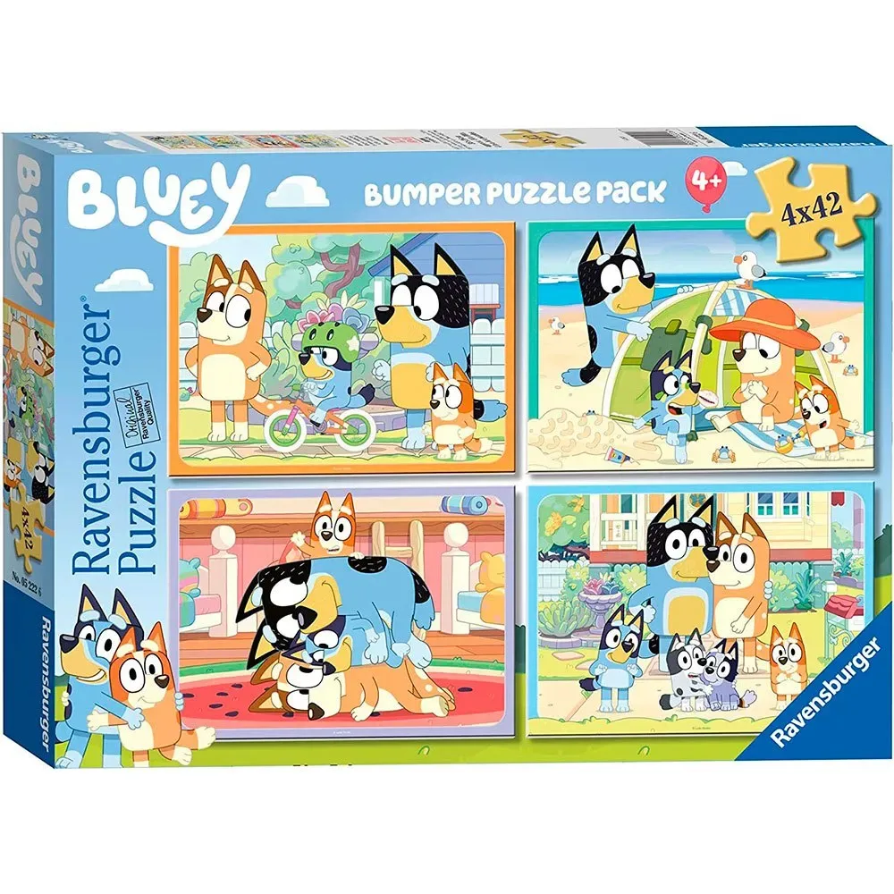 Puzzel Bluey 4 X 42 Stukken van Ravensburger – doos