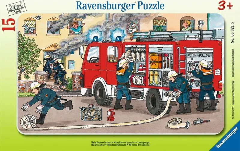 puzzel brandweerauto - kinderpuzzel karton 15 stukjes. von Ravensburger, Ausgabe Mehrfarbig – Schachtel
