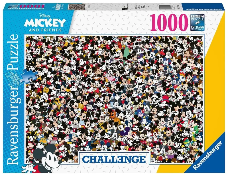 puzzel Challenge Mickey - legpuzzel - 1000 stukjes van Ravensburger, editie Meerkleurig – doos
