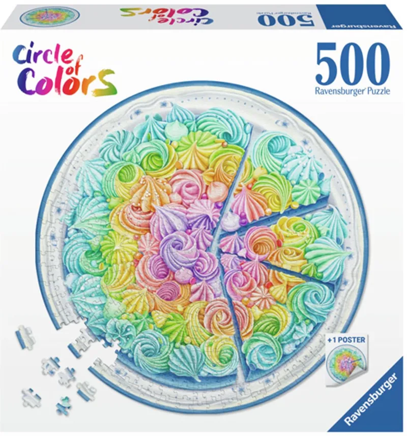 Puzzel Circle of Colors Regenboog taart - Legpuzzel - 500 stukjes van Ravensburger, editie Meerkleurig – doos