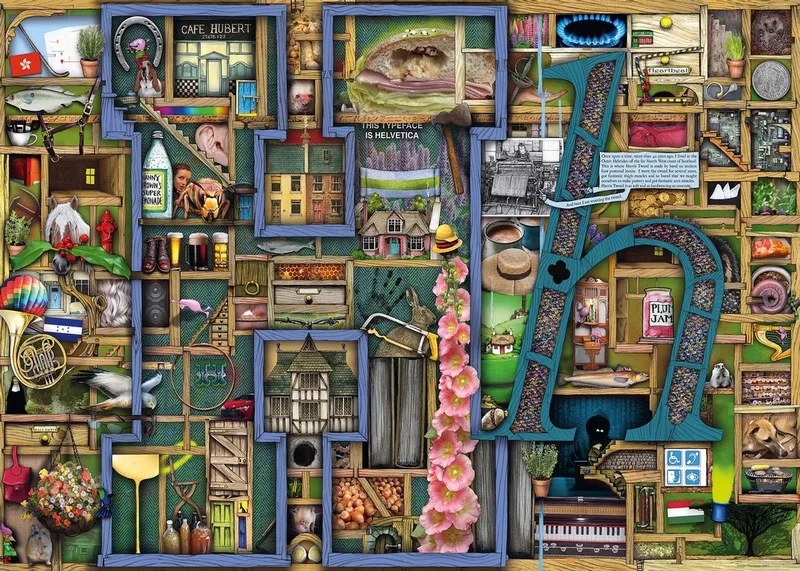 puzzel Colin Thompson Awesome Alphabet H - Legpuzzel - 1000 stukjes van Ravensburger, editie Meerkleurig – doos