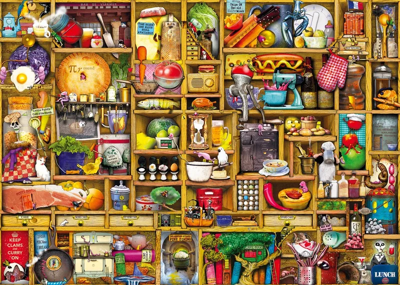 puzzel Colin Thompson Kurioses Küchenregal 1000 stukjes. van Ravensburger, editie Meerkleurig – doos 1 van 2