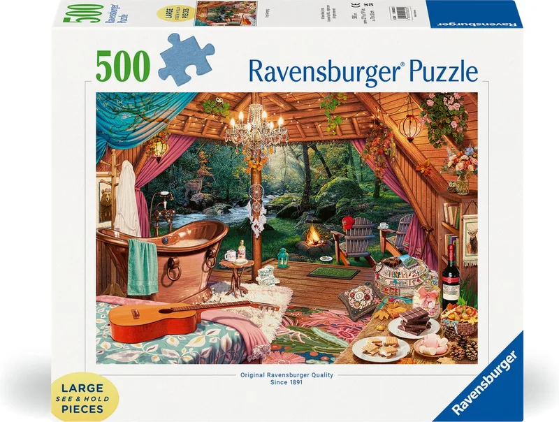 puzzel Cozy Glamping - Legpuzzel - 500 Large Format stukjes van Ravensburger, editie Meerkleurig – doos