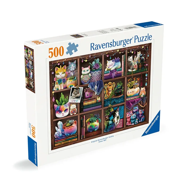 puzzel Cubby Cats and Succulents - Legpuzzel - 500 stukjes van Ravensburger, editie Meerkleurig – doos 2 van 3