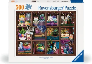 puzzel Cubby Cats and Succulents - Legpuzzel - 500 stukjes van Ravensburger, editie Meerkleurig – doos 1 van 3