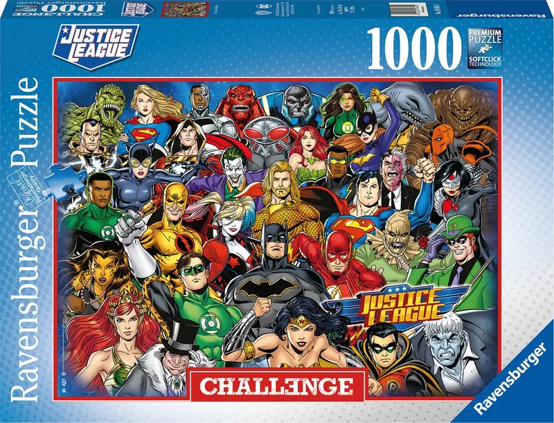 puzzel DC Comics - Legpuzzel - 1000 stukjes Challenge from Ravensburger, Multicolour edition – box