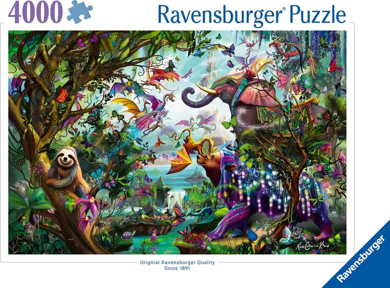 puzzel De draken van de tropen - Legpuzzel - 4000 stukjes de Ravensburger, édition Multicolore – boîte 1 sur 2