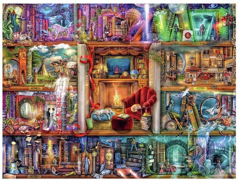 puzzel De grote bibliotheek - Legpuzzel - 1500 stukjes van Ravensburger, editie Meerkleurig – doos