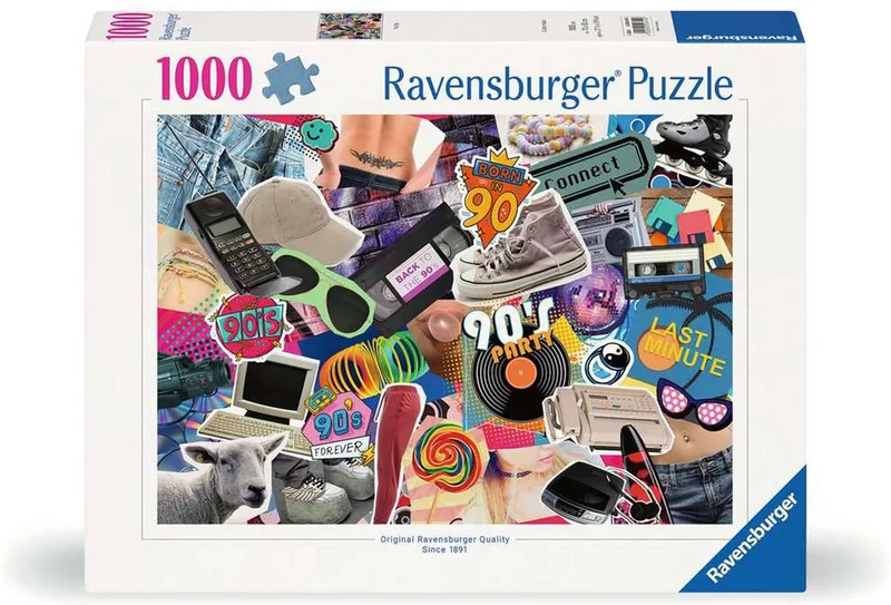 puzzel De jaren 90 - Legpuzzel - 1000 stukjes van Ravensburger, editie Meerkleurig – doos