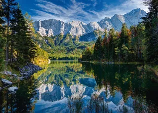 puzzel Deutschland, Eibsee - 1000 stukjes legpuzzel. fra Ravensburger, Flerfarvet-udgave – æske 1 af 2