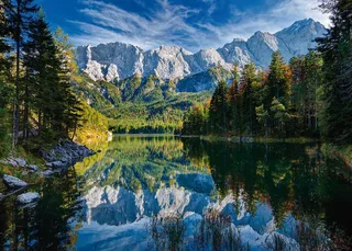 puzzel Deutschland, Eibsee - 1000 stukjes legpuzzel. fra Ravensburger, Flerfarvet-udgave – æske 2 af 2