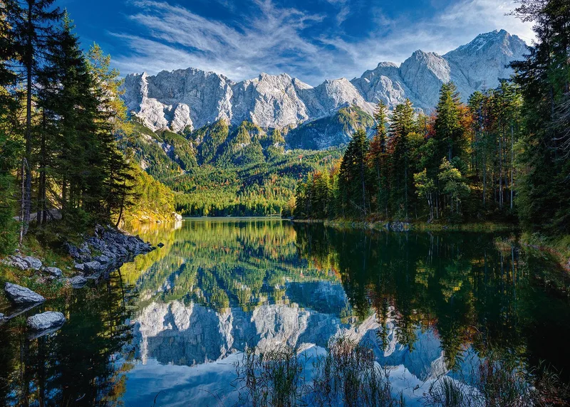 puzzel Deutschland, Eibsee - 1000 stukjes legpuzzel. fra Ravensburger, Flerfarvet-udgave – æske 2 af 2