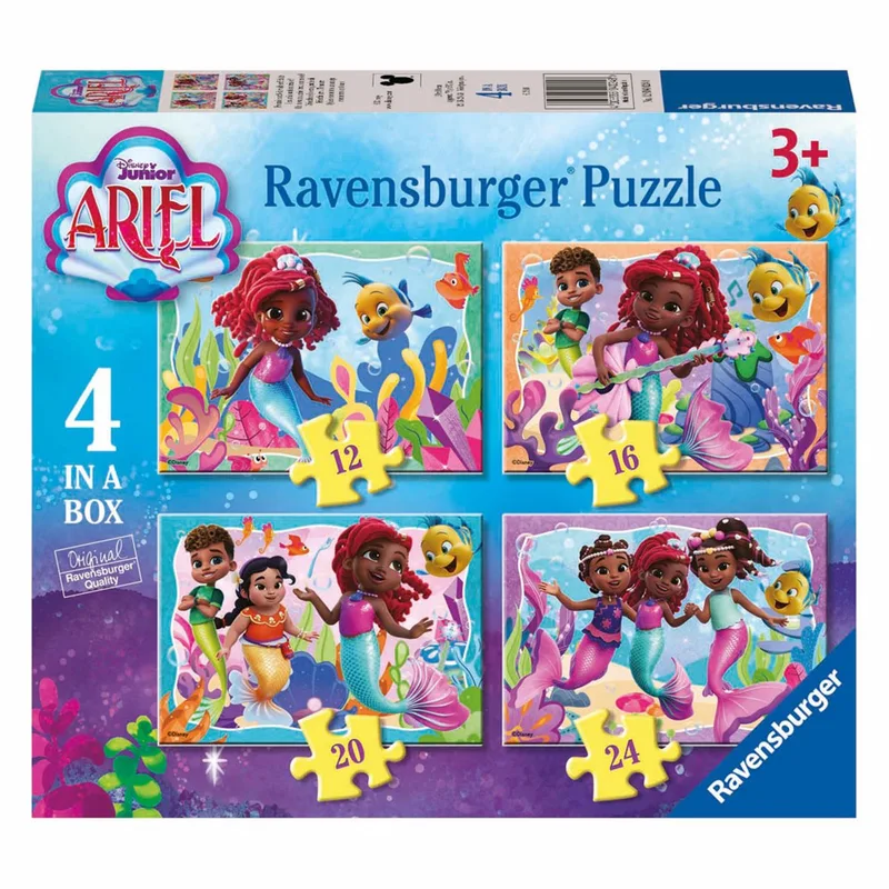 puzzel Disney Ariel - Legpuzzel - 12, 16, 20, 24 stukjes fra Ravensburger, Flerfarvet-udgave – æske