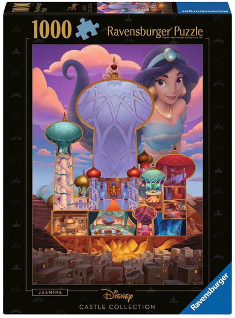 puzzel Disney Castles Jasmine - 1000 stukjes cartoon. från Ravensburger, utgåva Flerfärgad – kartong 1 av 2