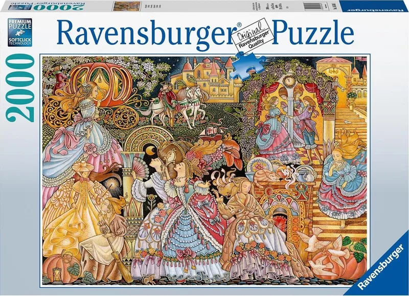 puzzel Disney Cinderella The Glass Slipper - Legpuzzel - 2000 stukjes van Ravensburger, editie Meerkleurig – doos