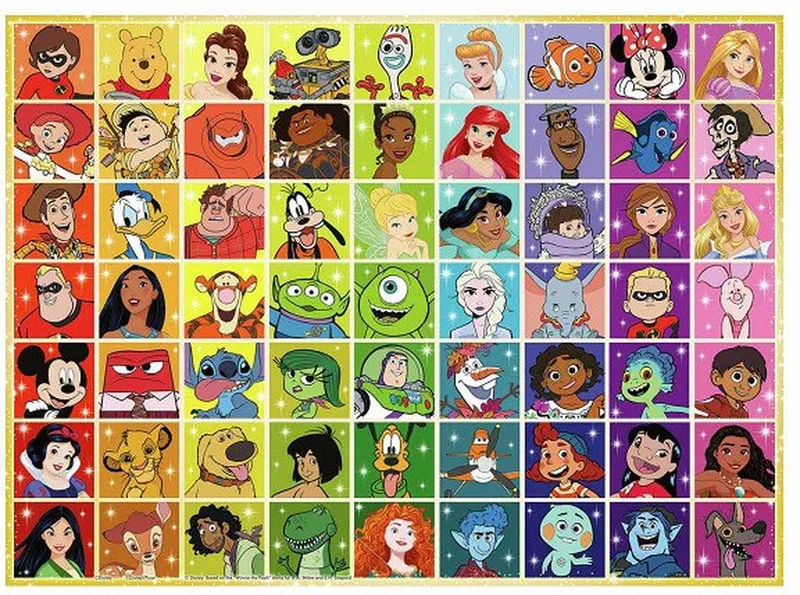 puzzel Disney collage - Legpuzzel - 100 XXL stukjes van Ravensburger, editie Meerkleurig – doos