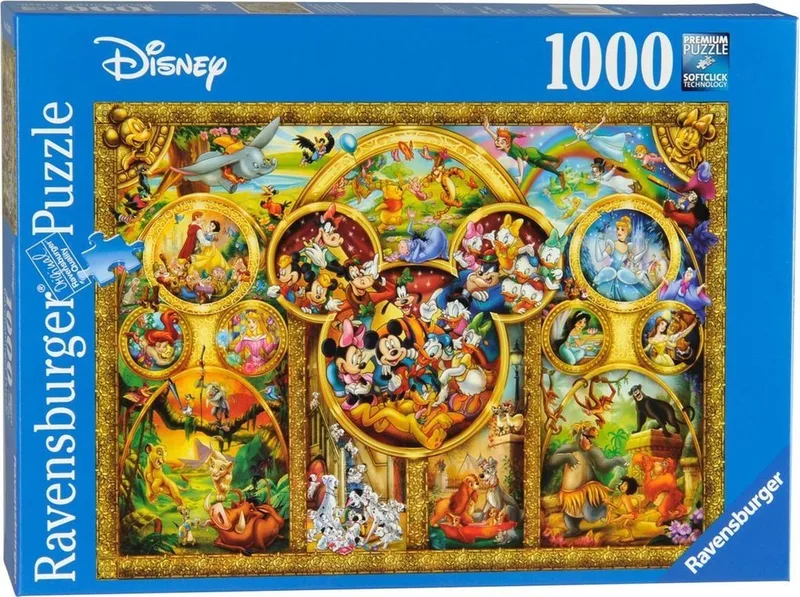 puzzel Disney mooiste Disney Thema's - Legpuzzel - 1000 stukjes van Ravensburger, editie Meerkleurig – doos