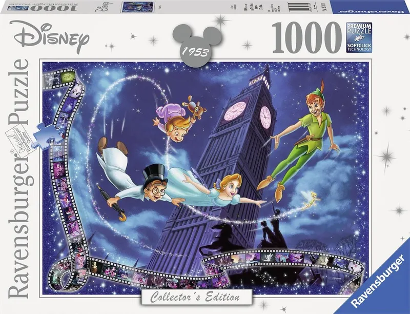 puzzel Disney Peter Pan - Legpuzzel - 1000 stukjes van Ravensburger, editie Meerkleurig – doos