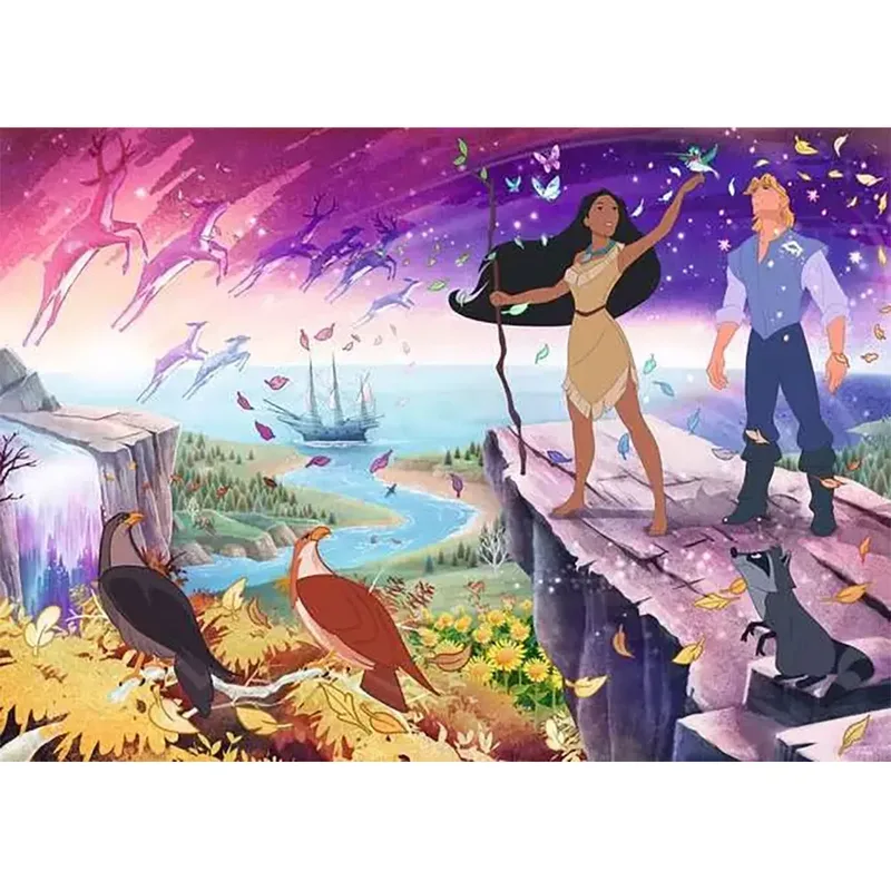 puzzel Disney - Pocahontas - 1000 stukjes legpuzzel. de Ravensburger, édition Multicolore – boîte 2 sur 4