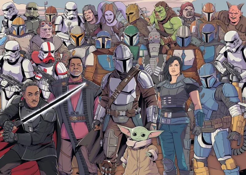 puzzel Disney Star Wars Mandalorian Challenge - Legpuzzel - 1000 stukjes van Ravensburger, editie Meerkleurig – doos
