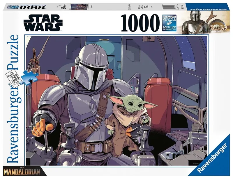 puzzel Disney Star Wars The Mandalorian - Legpuzzel - 1000 stukjes van Ravensburger, editie Meerkleurig – doos