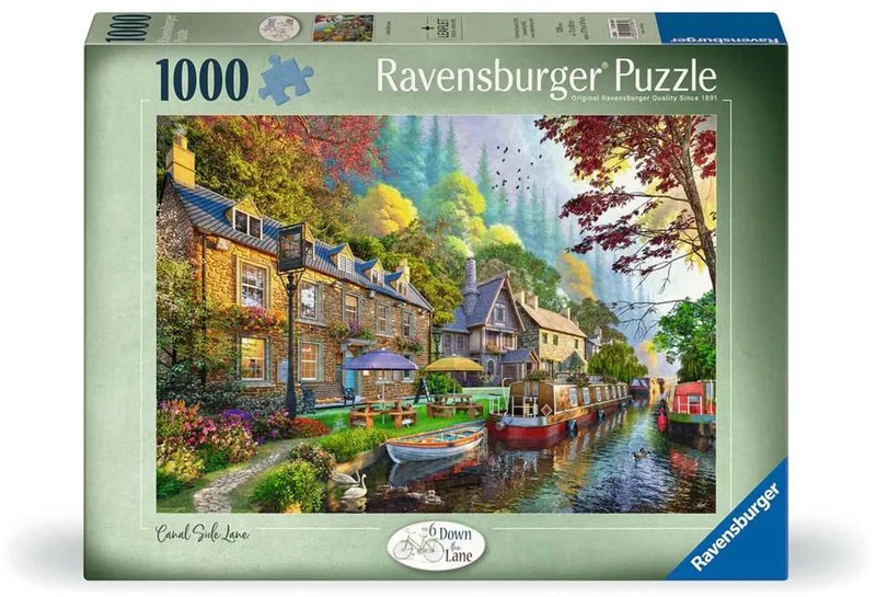 Puzzel -Down the Lane No.6 â€“ Langs het Kanaal - 1000 stukjes van Ravensburger, editie Meerkleurig – doos
