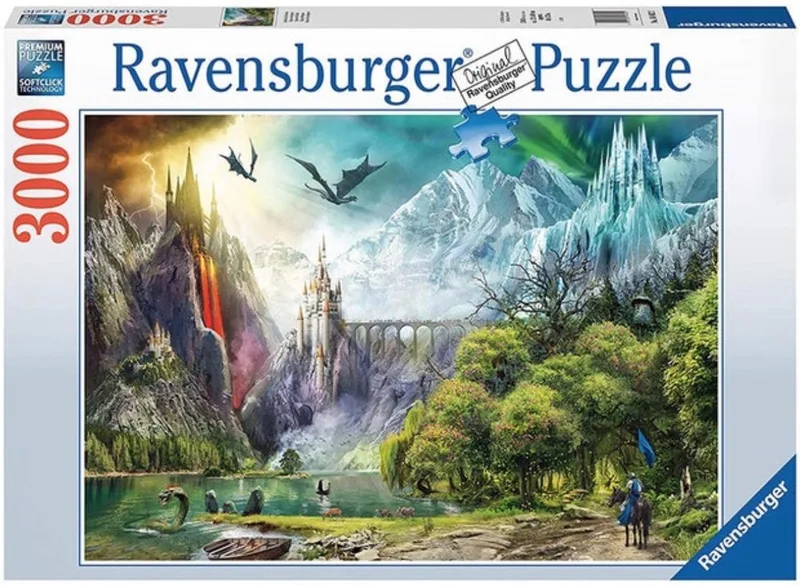 puzzel draken - 3000 stukjes - fantasy puzzel voor volwassenen. van Ravensburger, editie Meerkleurig – doos