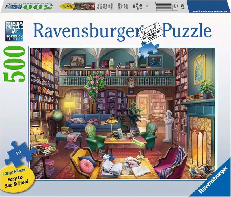 puzzel Droombibliotheek - Legpuzzel - 500 Large Format stukjes van Ravensburger, editie Meerkleurig – doos