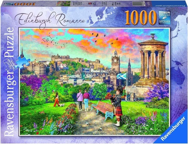 puzzel Edinburgh Romance - Legpuzzel - 1000 stukjes van Ravensburger, editie Meerkleurig – doos
