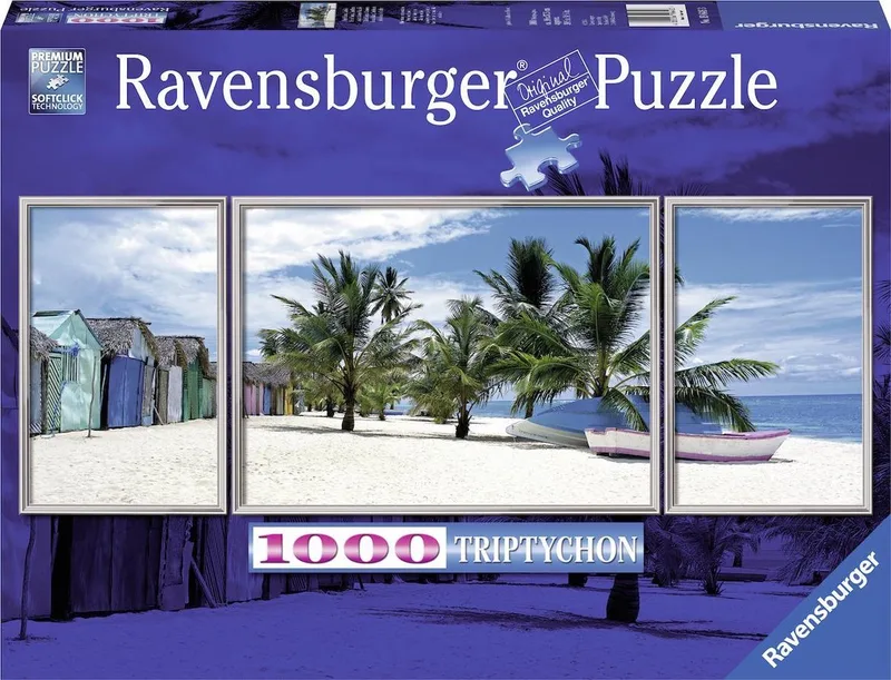 puzzel Eiland Saona, Caraïben - Legpuzzel - 1000 stukjes triptychon van Ravensburger, editie Meerkleurig – doos