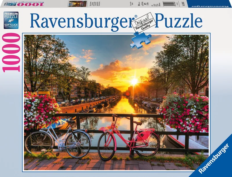 puzzel Fietsen in Amsterdam - Legpuzzel - 1000 stukjes from Ravensburger, Multicolour edition – box