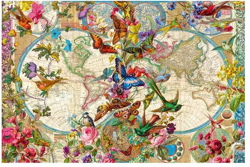 le leader européen du puzzle Puzzle Carte Faune et Flore - 3000 pièces de Ravensburger, édition Multicolore – boîte