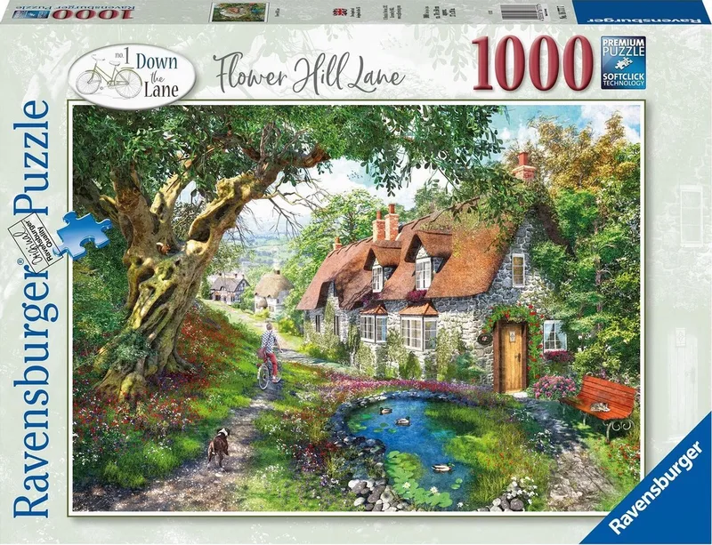 puzzel Flower Hill Lane - Legpuzzel - 1000 stukjes van Ravensburger, editie Meerkleurig – doos