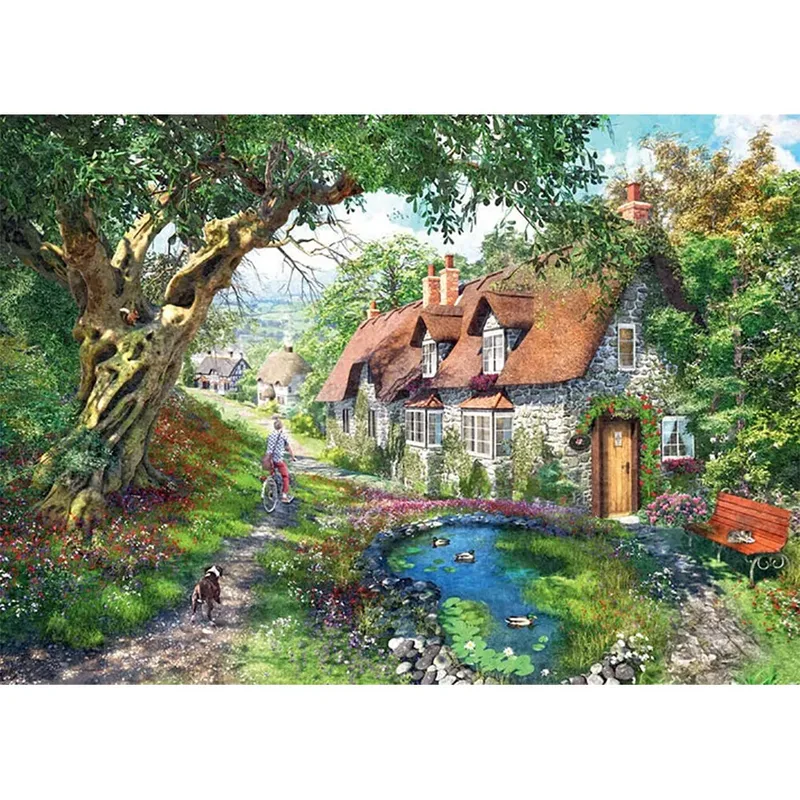 puzzel Flower Hill Lane - Legpuzzel - 1000 stukjes van Ravensburger, editie Meerkleurig – doos 2 van 2