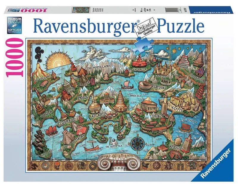 puzzel Geheimzinnig Atlantis - Legpuzzel - 1000 stukjes van Ravensburger, editie Meerkleurig – doos