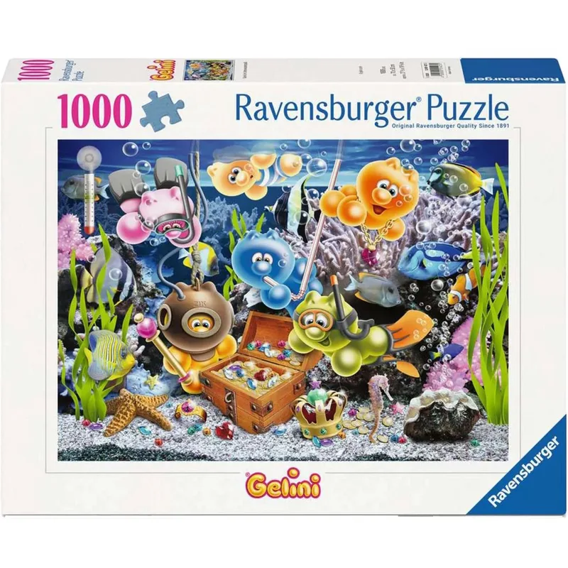 puzzel Gelini onderwater plezier 1000 stukjes cartoon. de Ravensburger, édition Multicolore – boîte 1 sur 2