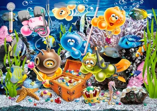 puzzel Gelini onderwater plezier 1000 stukjes cartoon. de Ravensburger, édition Multicolore – boîte 2 sur 2