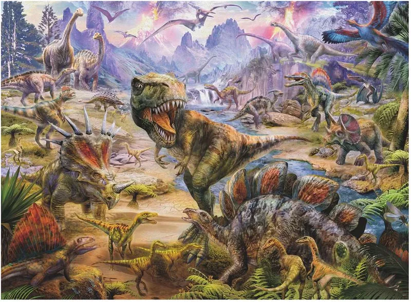 puzzel Gigantische dinosauriÃ«rs - Legpuzzel - 300 stukjes van Ravensburger, editie Meerkleurig – doos