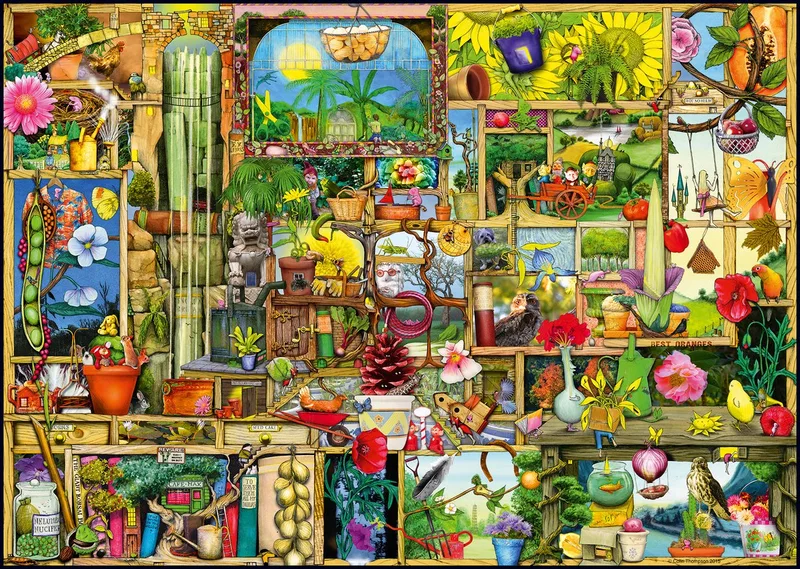 puzzel Grandioses Gartenregal - 1000 stukjes. van Ravensburger, editie Meerkleurig – doos