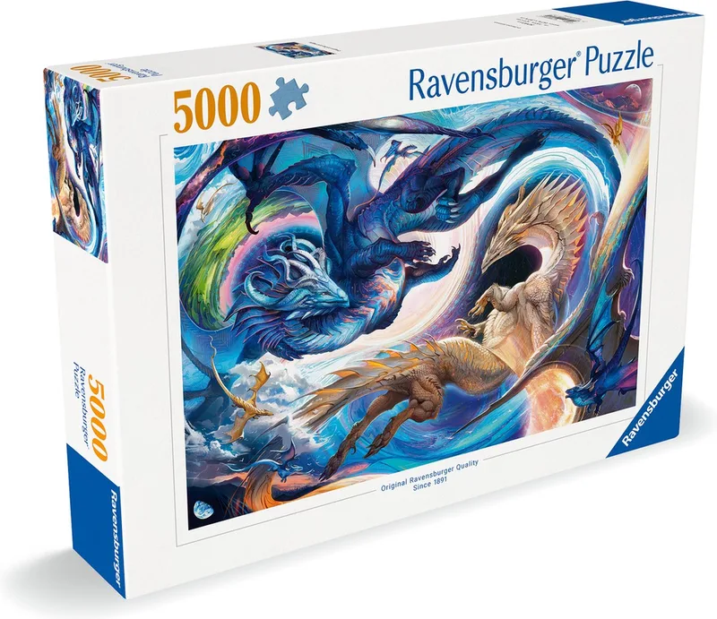 puzzel Groot vliegerfestival bij dag en nacht - Legpuzzel - 5000 stukjes van Ravensburger, editie Meerkleurig – doos