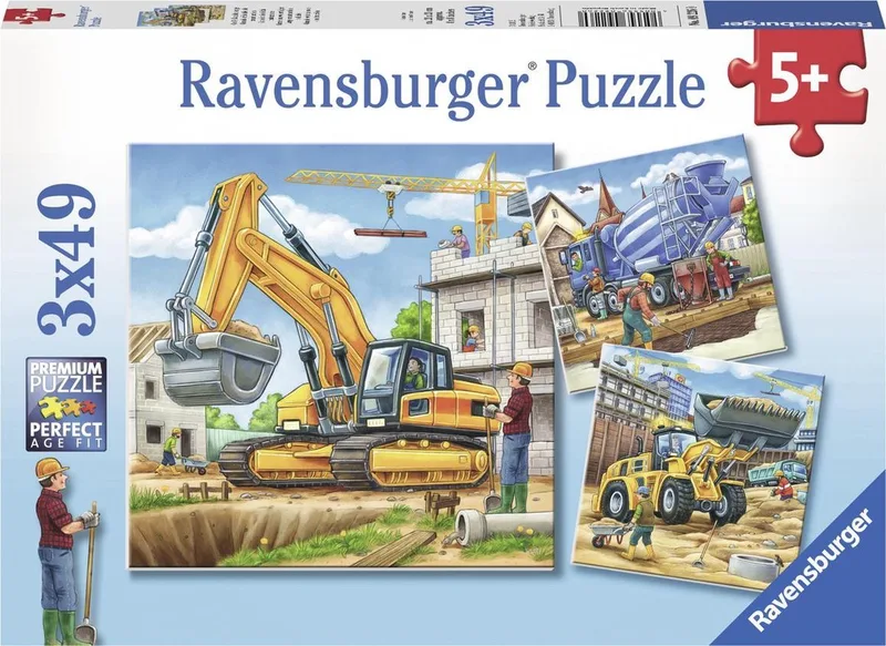 puzzel Grote bouwvoertuigen - 3x49 stukjes - kinderpuzzel from Ravensburger, Multicolour edition – box