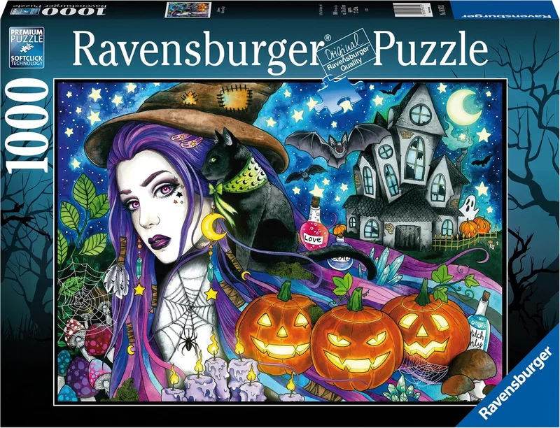 puzzel Halloween - Legpuzzel - 1000 stukjes de Ravensburger, édition Multicolore – boîte