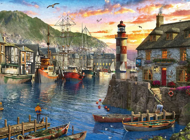 puzzel haven ochtend - legpuzzel 500 stukjes volwassenen. from Ravensburger, Multicolour edition – box 2 of 2