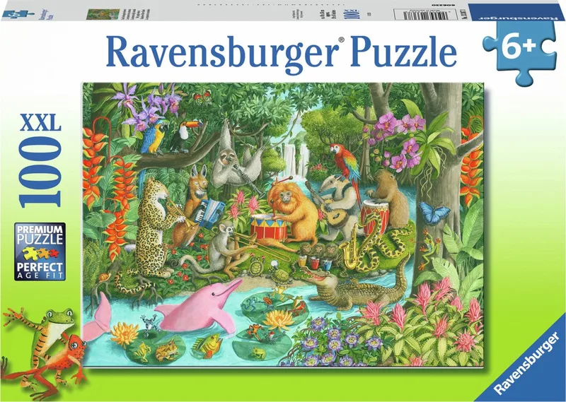 puzzel Het jungle-orkest - Legpuzzel - 100 XXL stukjes van Ravensburger, editie Meerkleurig – doos