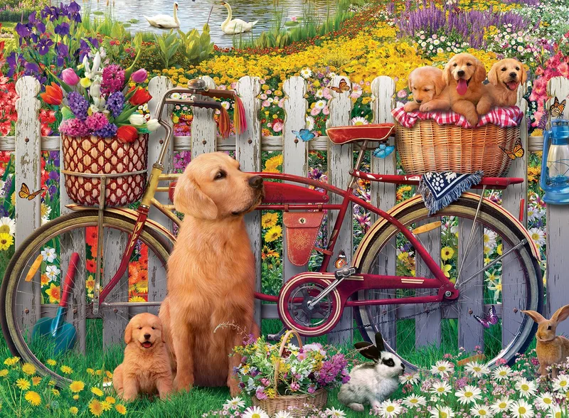 puzzel honden tuin - legpuzzel 500 stukjes dieren. fra Ravensburger, Flerfarvet-udgave – æske 2 af 2