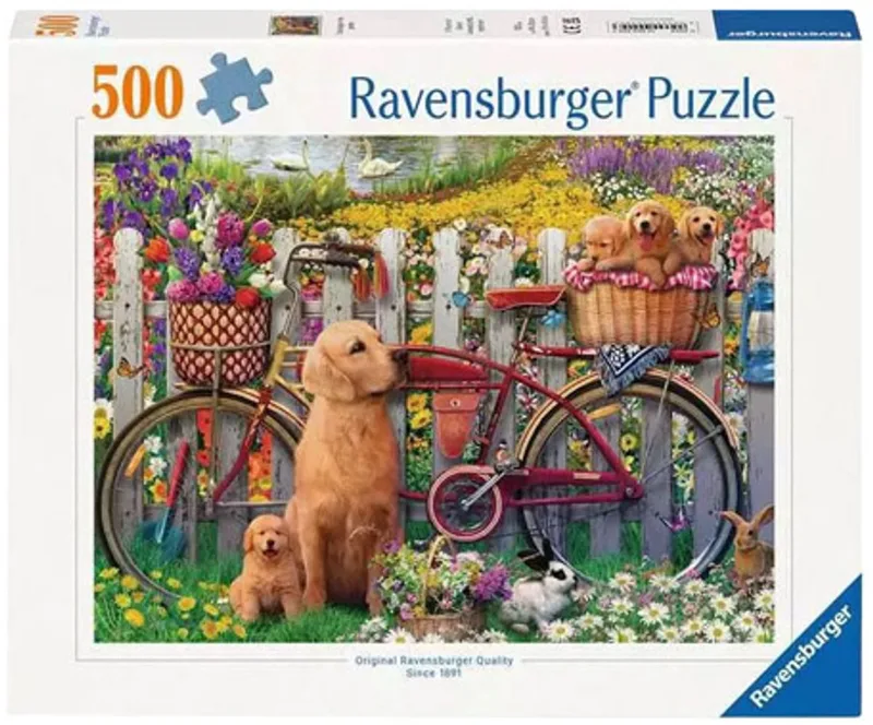 puzzel honden tuin - legpuzzel 500 stukjes dieren. fra Ravensburger, Flerfarvet-udgave – æske 1 af 2